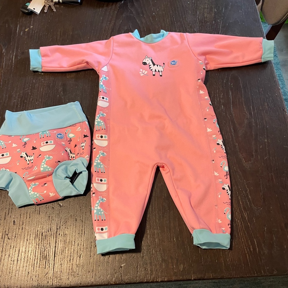 Splash Around Like New Wetsuit and Swim Diaper Size 1-2